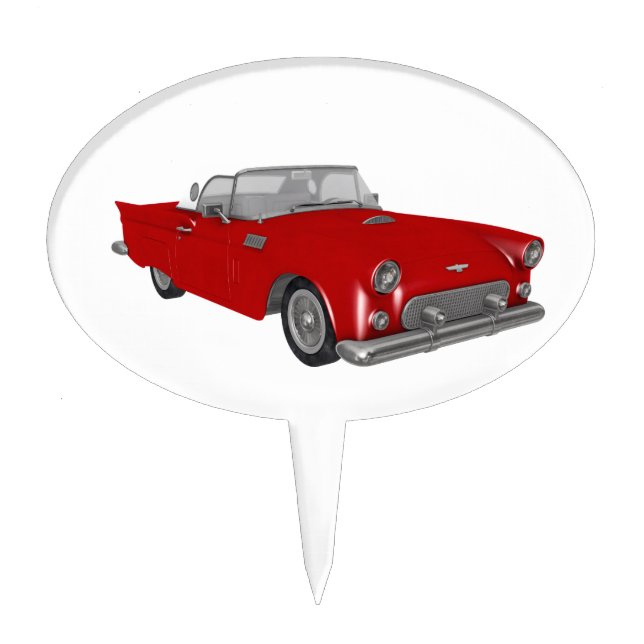Classic Red 50's Car Cake Topper (Front)