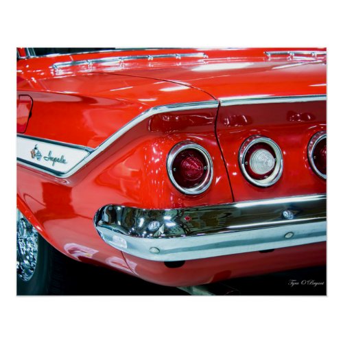 Classic Red 61 Chevy Impala Show Car Poster