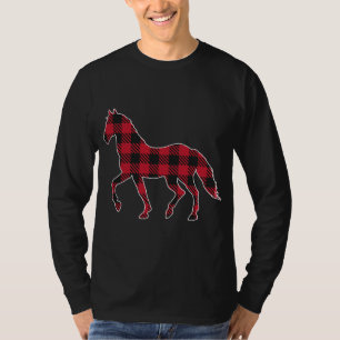 Classic Red And Black Buffalo Plaid Lumberjack Hor T-Shirt