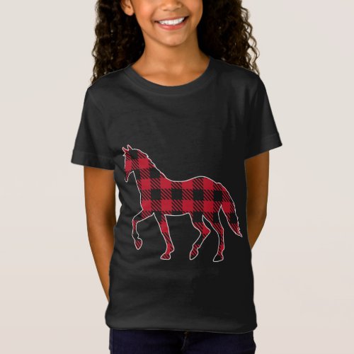 Classic Red And Black Buffalo Plaid Lumberjack Hor T_Shirt