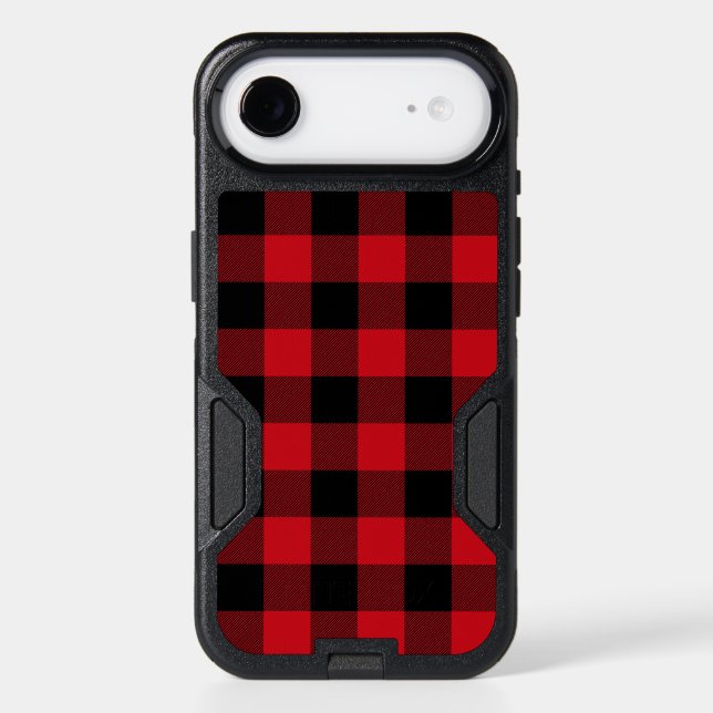 Classic Red and Black Buffalo Plaid Otterbox iPhone Case (Back)