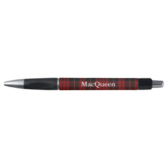 Classic Red and Black MacQueen Plaid Custom Pen (Front)