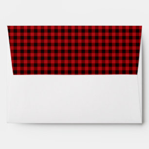 Classic red and black plaid pattern envelope