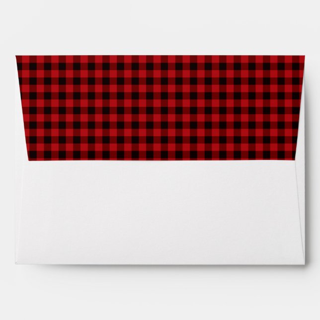 Classic red and black plaid pattern envelope (Back (Top Flap))