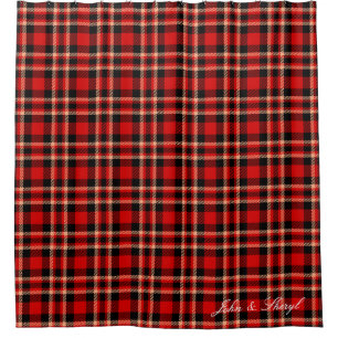 Classic Red and Black Tartan Plaid Shower Curtain