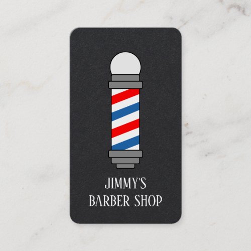 Classic red and blue barber shop pole hair stylist business card