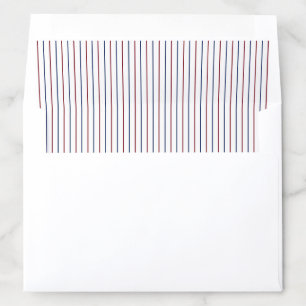 Classic Red and Blue Pinstripes on White Envelope Liner