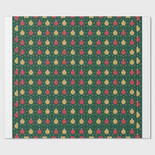 Classic Red and Gold Ornament Christmas Wrapping Paper