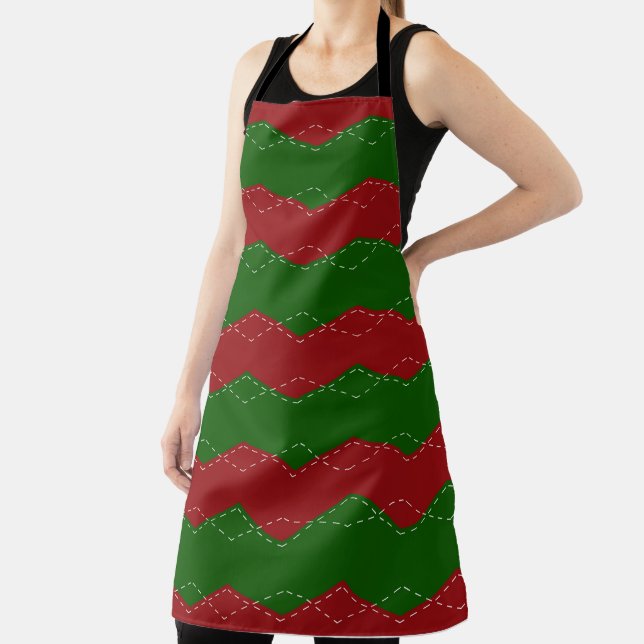 Classic red and green Christmas  Apron (Insitu)