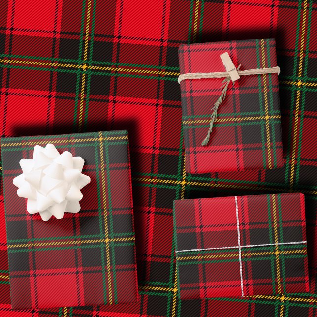 Classic Red and Green Christmas Tartan Plaid Wrapping Paper Sheets (Creator Uploaded)