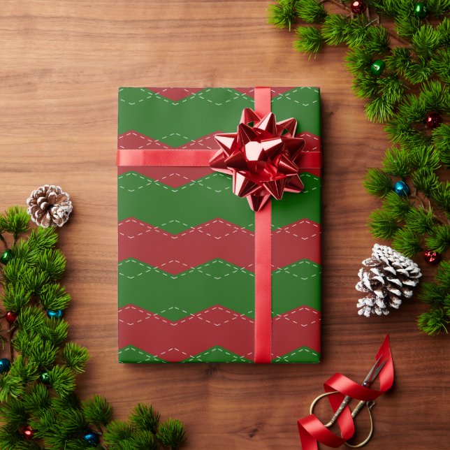 Classic red and green Christmas  Wrapping Paper (Holiday Gift)