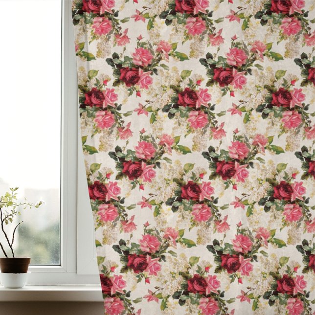 Classic Red and Pink Roses | Traditional Sheer Curtains (Creator Uploaded)