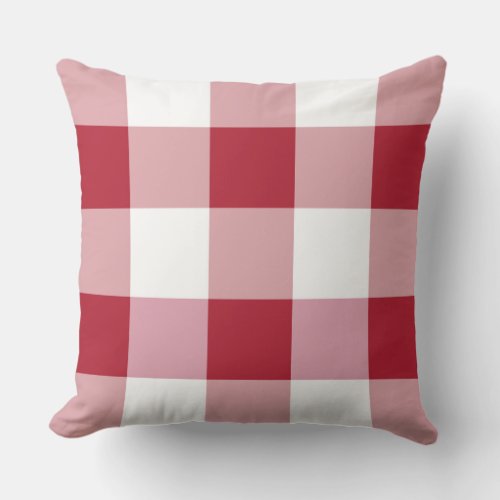 Classic Red and White Buffalo Check Throw Pillow