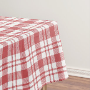 Classic Red and White Checkered Pattern Tablecloth