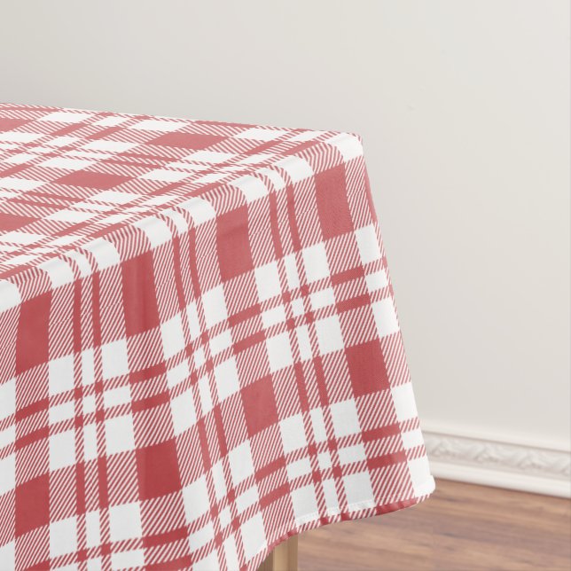 Classic Red and White Checkered Pattern Tablecloth (In Situ)