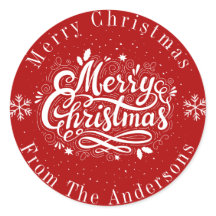 Classic Red and White Custom Merry Christmas