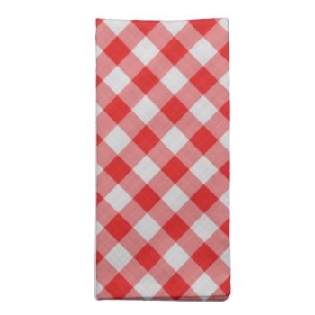 Classic Red And White Gingham Napkins by themollywogpost at Zazzle