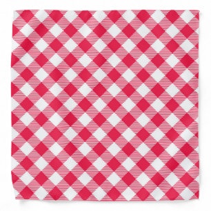 Classic Red and White Gingham Pattern Rustic Bandana