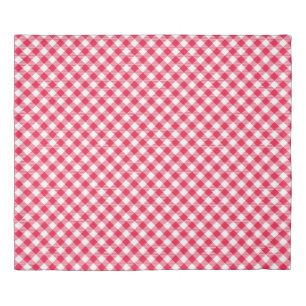 Classic Red and White Gingham Pattern Rustic Duvet Cover