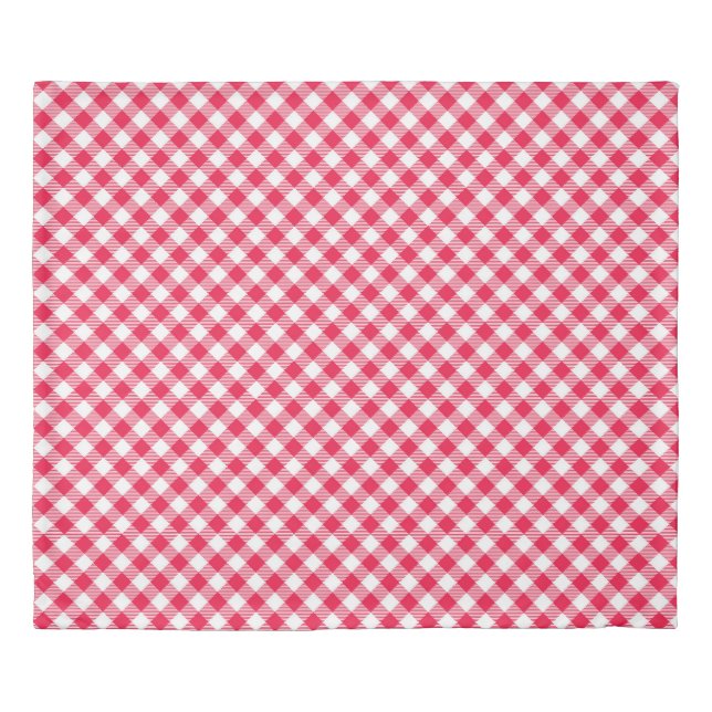 Classic Red and White Gingham Pattern Rustic Duvet Cover (Front)