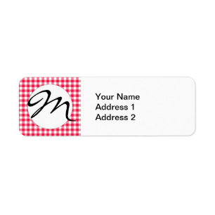 Classic Red and White Gingham Pattern Rustic Label