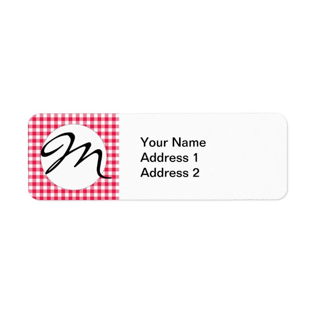 Classic Red and White Gingham Pattern Rustic Label (Front)