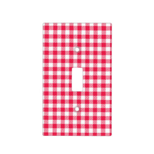 Classic Red and White Gingham Pattern Rustic Light Switch Cover
