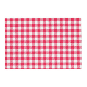 Classic Red and White Gingham Pattern Rustic Placemat