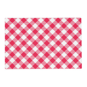 Classic Red and White Gingham Pattern Rustic Placemat