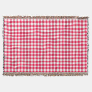 Classic Red and White Gingham Pattern Rustic Throw Blanket