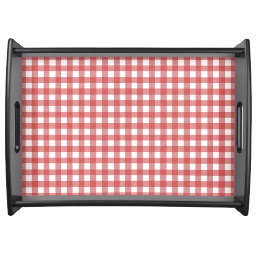 Classic Red and White Gingham Picnic Party Serving Tray