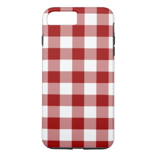 Classic Red and White Gingham Plaid iPhone 8 Plus/7 Plus Case