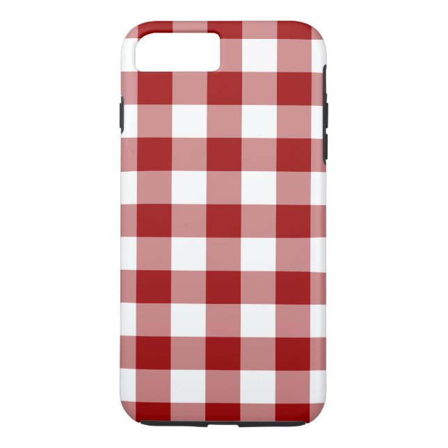 Classic Red and White Gingham Plaid Case-Mate iPhone Case (Back)
