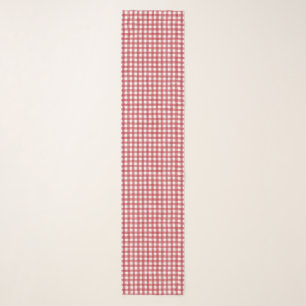 Classic Red and White Gingham Plaid Patterned Scarf