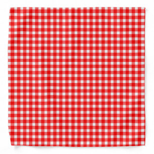 Classic Red And White Gingham Small Plaid Pattern Bandana