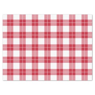 Classic Red and White Plaid Pattern Tissue Paper