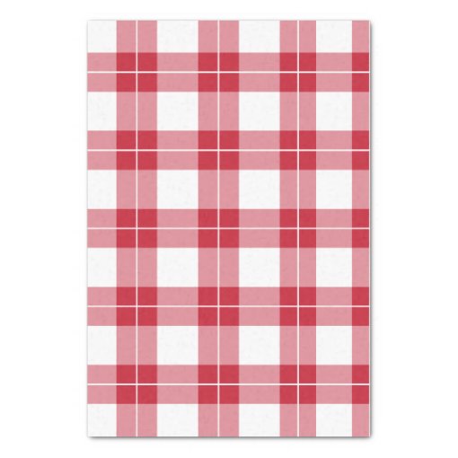 Classic Red and White Plaid Pattern Tissue Paper | Zazzle