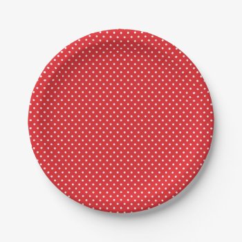 Classic Red And White Polka Dot Plates by cardeddesigns at Zazzle
