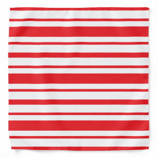 Classic Red and White Retro Stripe Pattern Bandana