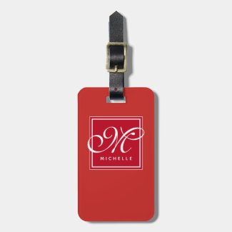Classic Red and White Script Monogram