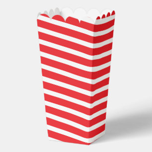 Classic Red and White Striped Movie Night Popcorn Favor Boxes