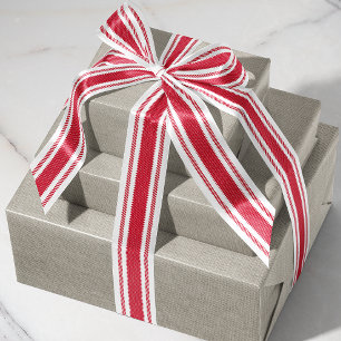 Classic Red and White Ticking Tape Stripe Ribbon