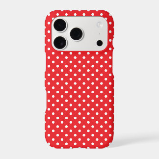 Classic Red and White Tiny Polka Dot Pattern iPhone 17 Pro Case