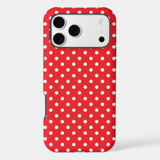 Classic Red and White Tiny Polka Dot Pattern iPhone 17 Pro Max Case