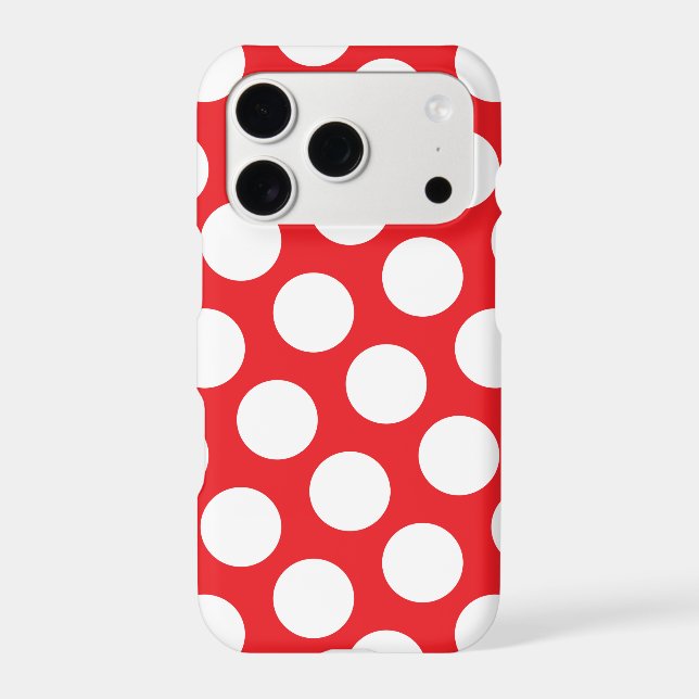 Classic Red and White Tiny Polka Dot Pattern Iphone Case (Back)