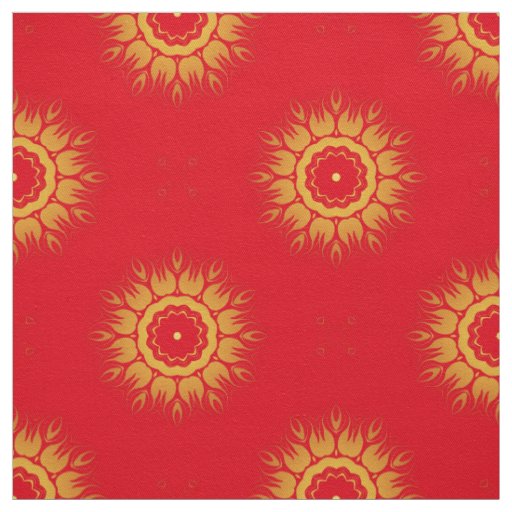 Classic Red and Yellow Decorative Pattern Fabric