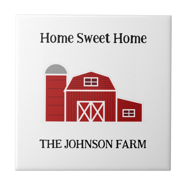 Classic red barn farmhouse tile (Front)