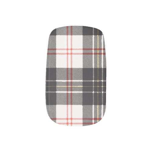 Classic Red Black and White Plaid Minx Nail Art