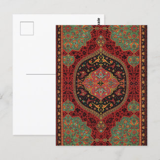 Classic Red Black & Green,Persian Rug Carpet Postcard