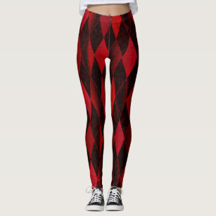 Diamond Red White Gems Sparkly Sequin Diamond Leggings